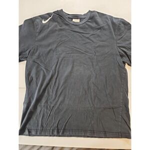 Vintage Nike T Shirt XXL Black Embroidered Shoulder Mini Swoosh Y2K Practice Tee